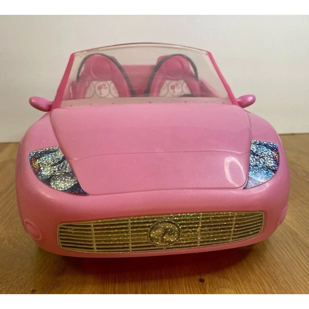 2010 MATTEL BARBIE GLAM PINK CONVERTIBLE‎ SPORTS CAR 2 SEATER FITS BARBIE DOLL